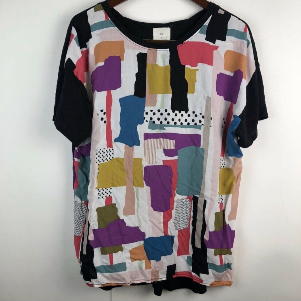 Anthropologie T.La Woven-Pattern Printed T-Shirt